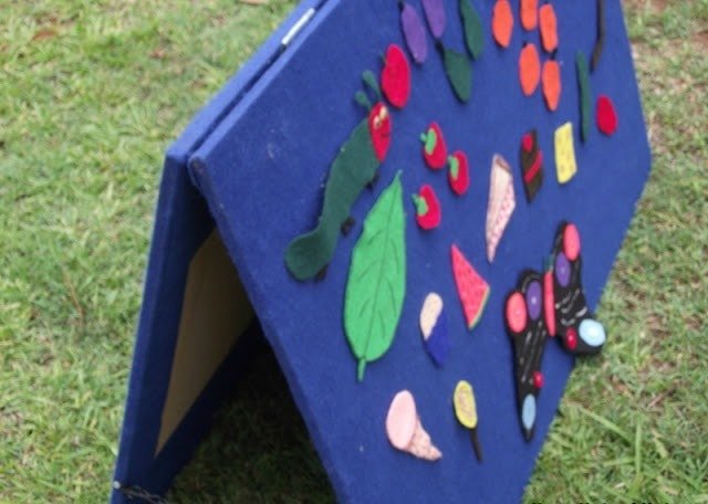 Make your own double sided feltboard for play and learning with these simple steps. Easy project for early childhood educators, teachers, homeschoolers and parents!