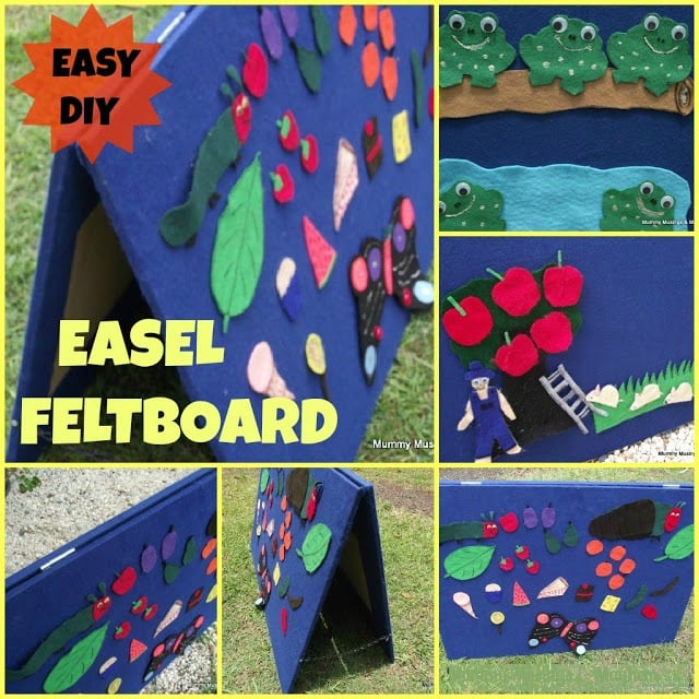 Make your own double sided feltboard for play and learning with these simple steps. Easy project for early childhood educators, teachers, homeschoolers and parents!