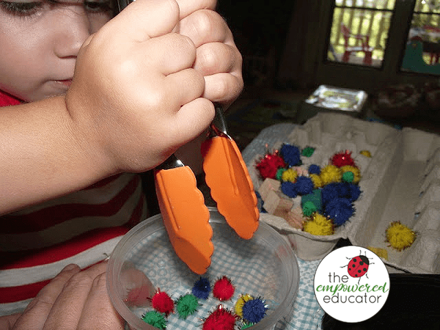 fine motor tong fun for toddlers