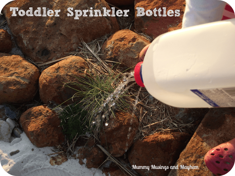 Toddler Recycled Sprinkler Bottle via Mummy Musings and Mayhem