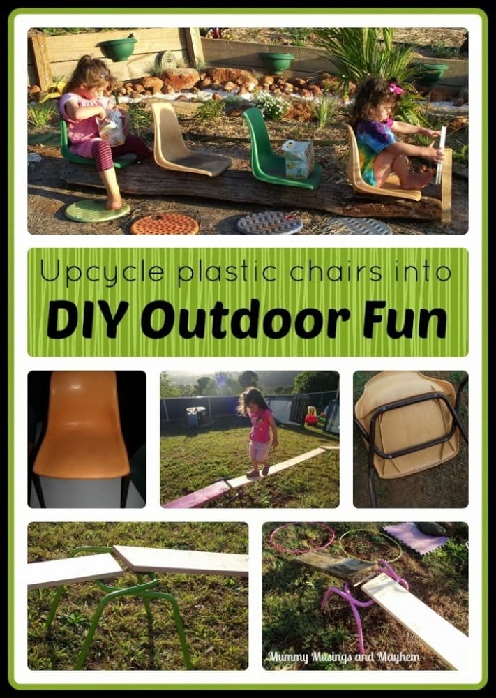 DIY Recycled Outdoor toys made from plastic chairs - via Mummy Musings and Mayhem