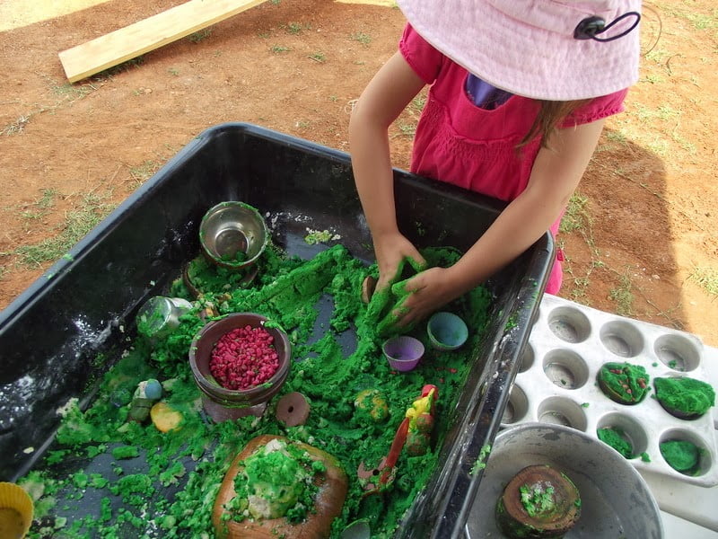 Follow this easy recipe to save money and make your own moon sand for sensory play!