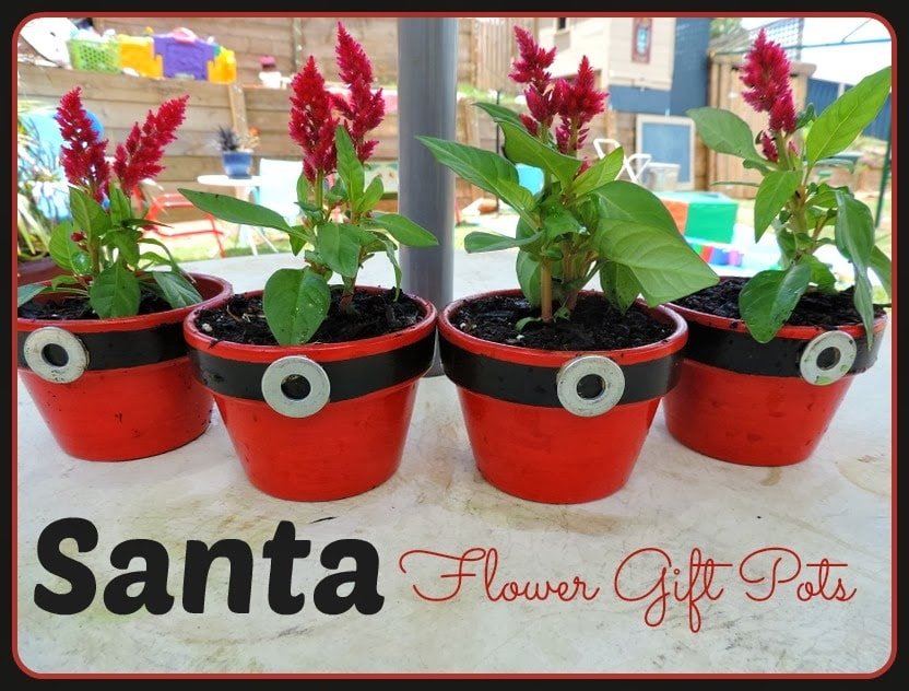 Get the children out into the garden to create a very special hands on Christmas gift for parents and special family members. DIY Santa plant pots!