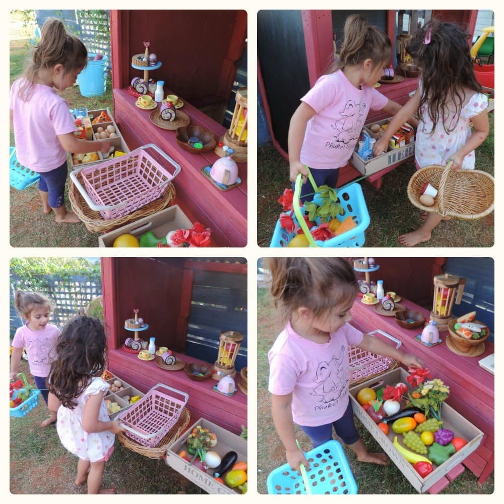 Easy DIY Recycled pallet timber shop, cubby or market stall for outside play . Find out how at Mummy Musings and Mayhem