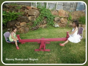 DIY Recycled seesaw - Mummy Musings and Mayhem