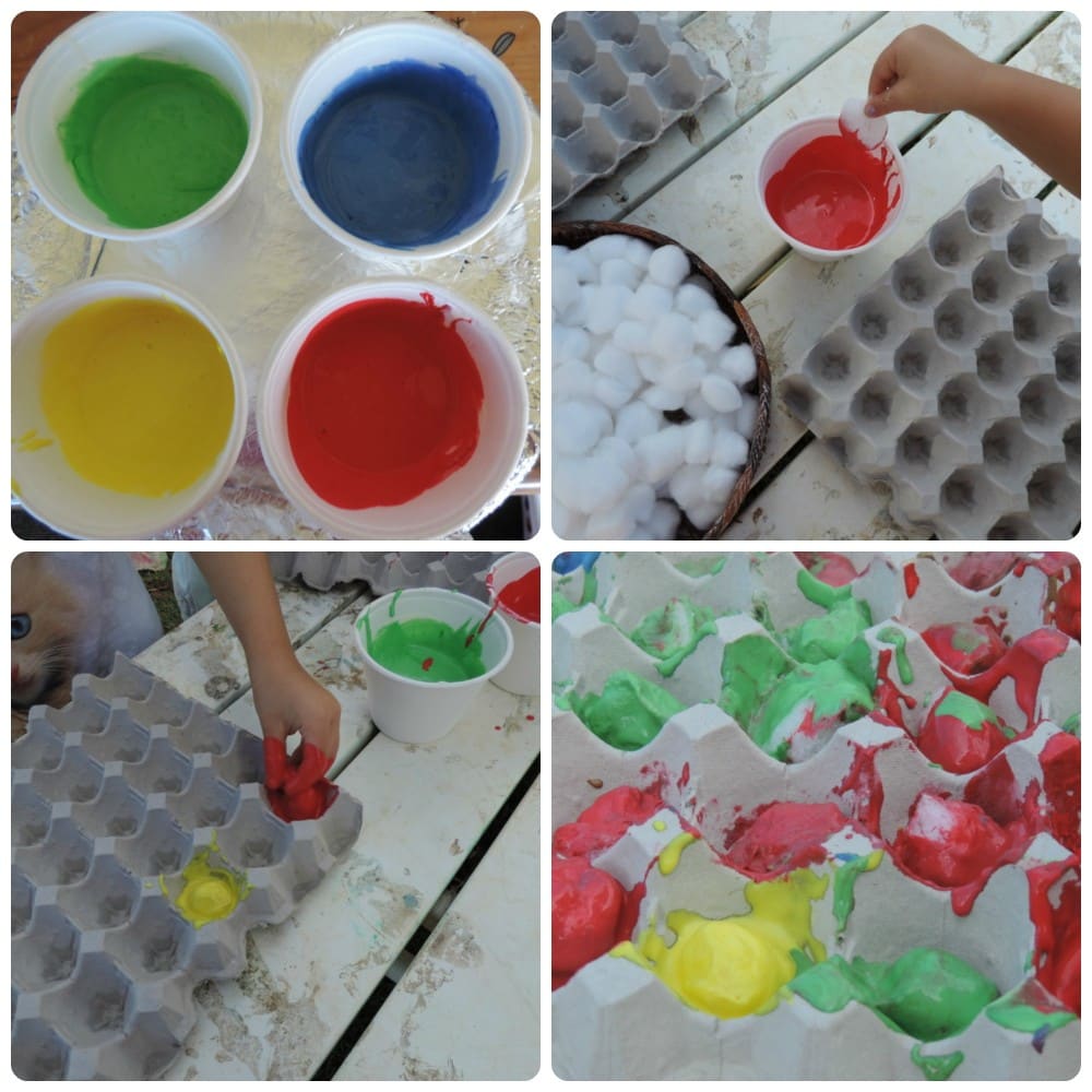 An easy recipe for making colourful baked cotton balls to use for play and learning. Find out how at mummy musings and mayhem.
