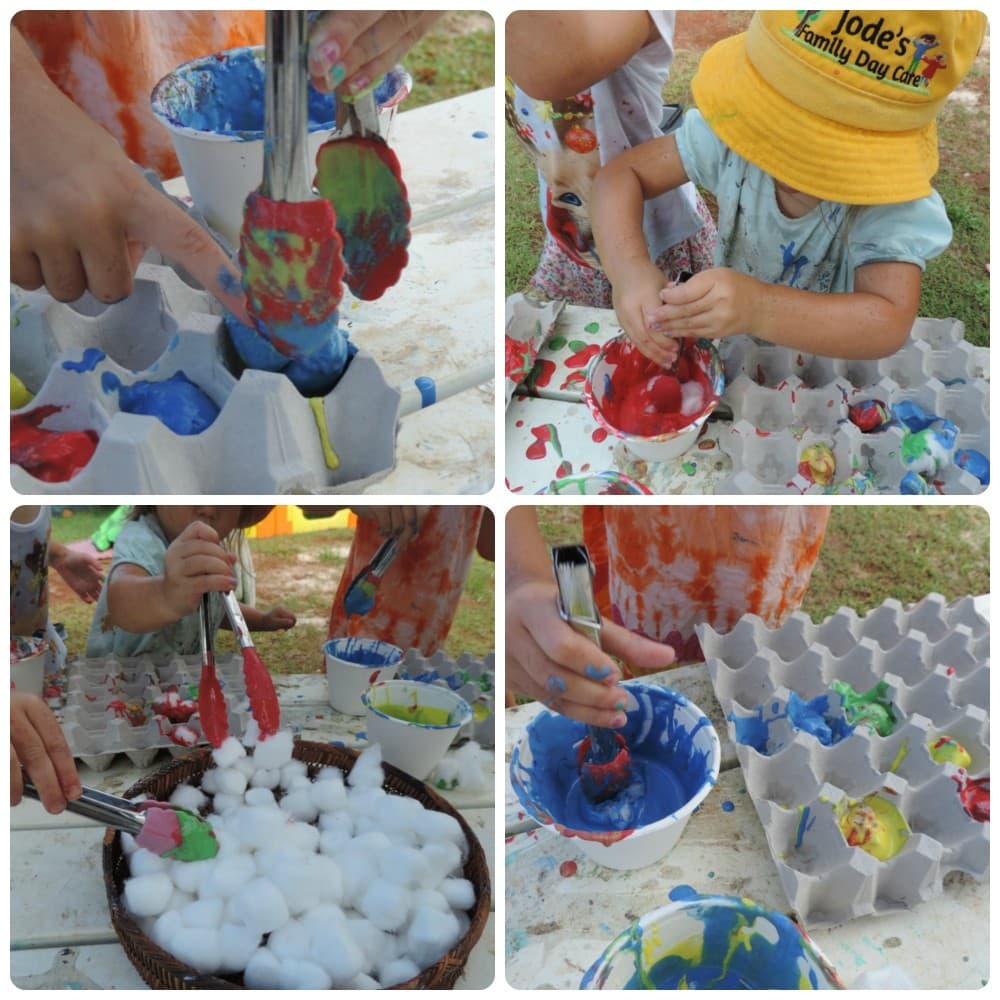 An easy recipe for making colourful baked cotton balls to use for play and learning. Find out how at mummy musings and mayhem.