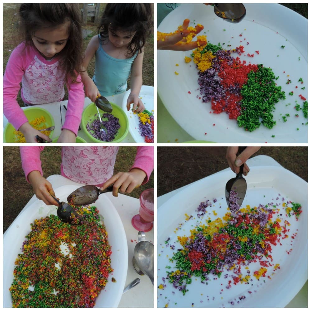 Water beads can be a choking hazard for young children - why not make these safe rainbow balls for fun exploring sensory play as an alternative instead!