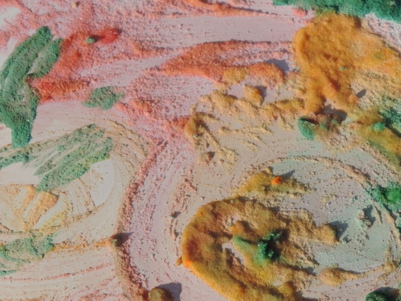 Sensory Salt Painting - exploring texture and touch through artwork and paint. Make your own salt paint by following these easy directions for play!