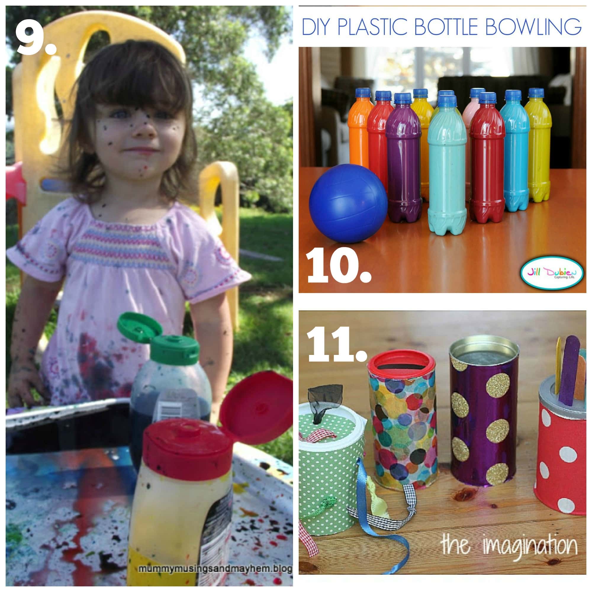 30 easy ideas to make your own baby and toddler toys using recycled materials from around the home. #3 in the Mummy Musings and Mayhem Recycled Play Series!