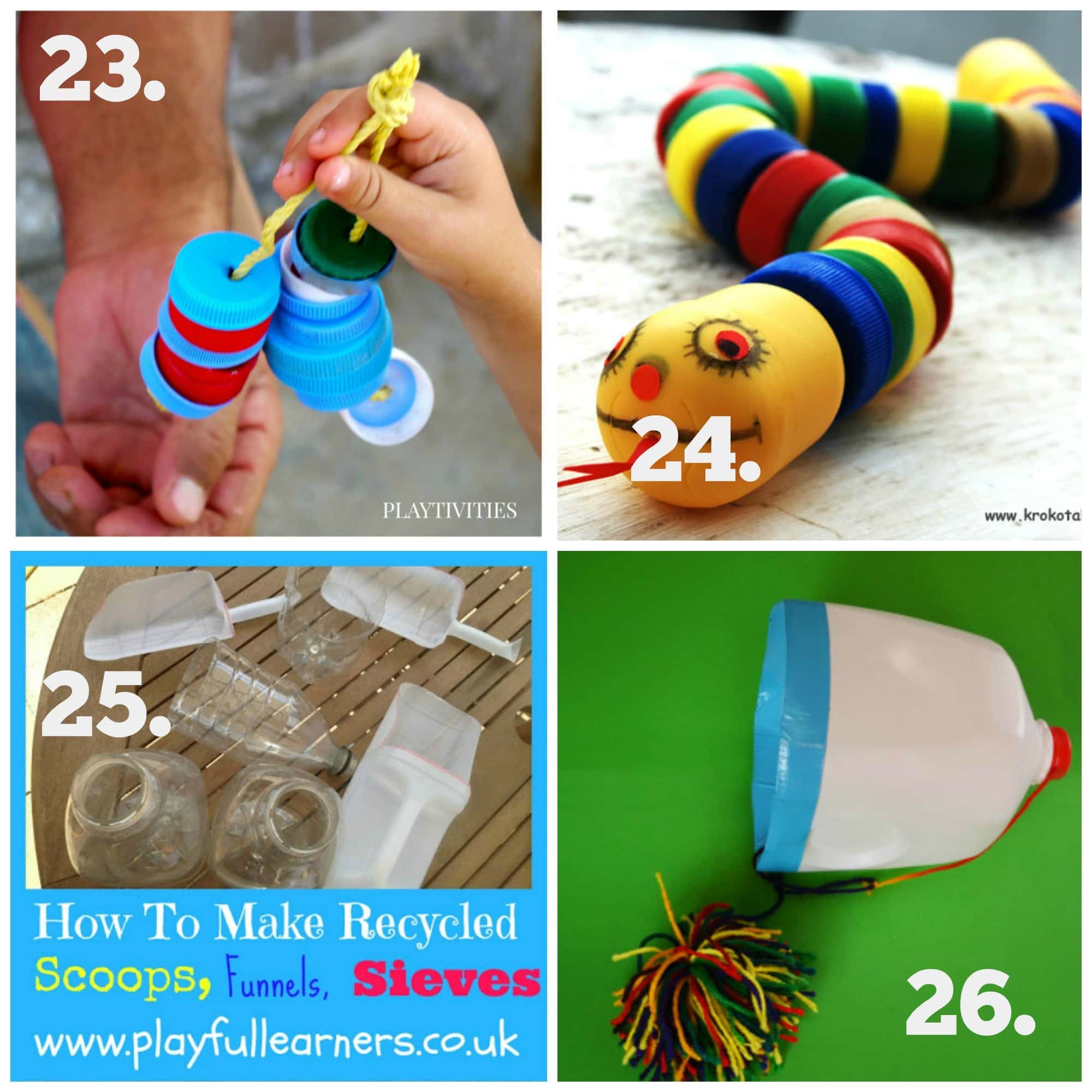 30 easy ideas to make your own baby and toddler toys using recycled materials from around the home. #3 in the Mummy Musings and Mayhem Recycled Play Series!