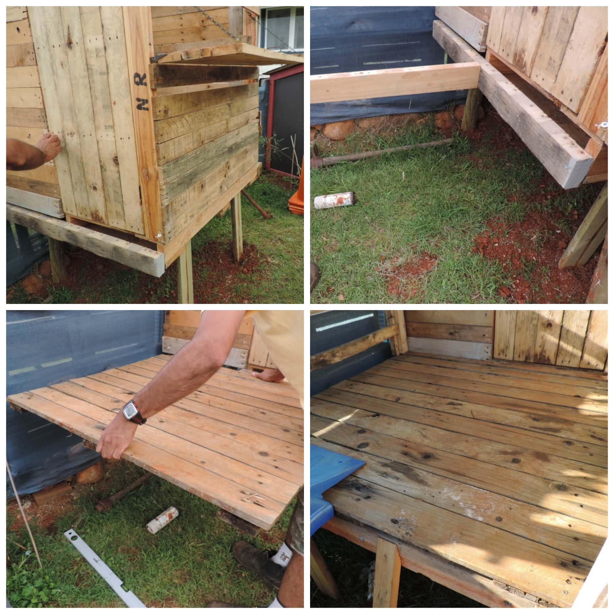 A recycled pallet cubby for outside play in the backyard. A project that cost very little due to the recycled materials used throughout - See how they did it in this post from Mummy Musings and Mayhem