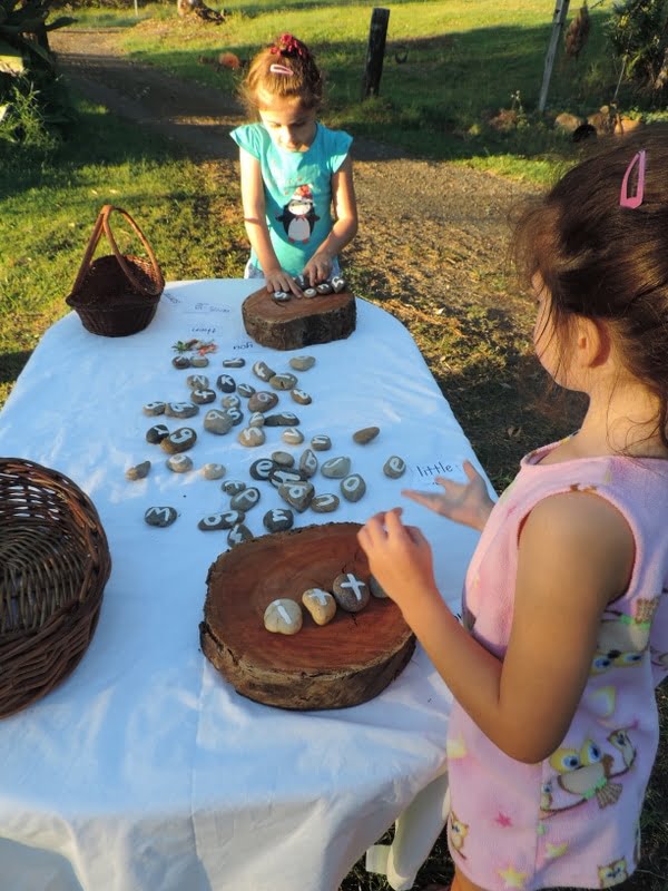 Looking for a fun alternative to sight word flashcards? Make these easy letter stones, follow the activity ideas and get outside for a little play based learning instead!