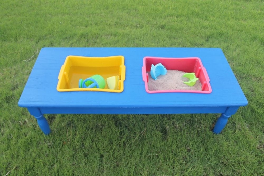 Save money and create your own sensory table for water and sand play with these 12 simple project ideas. Useful for both indoor and outdoor play!