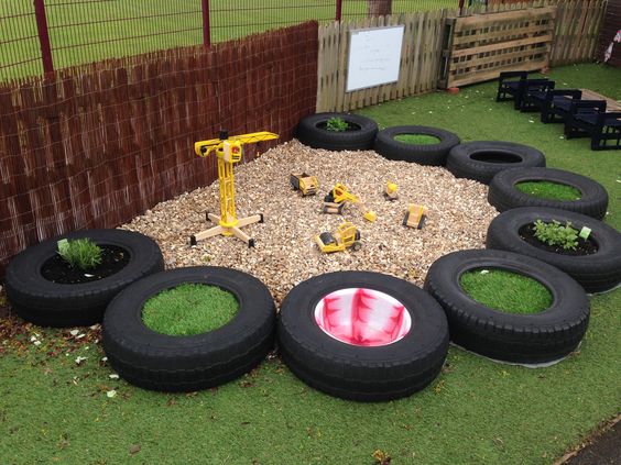 A huge collection of ideas and inspiration for reusing tyres in outdoor play creatively & safely. Save money on outdoor play equipment by upcycling! Project & safety tips included for early childhood educators and teachers.