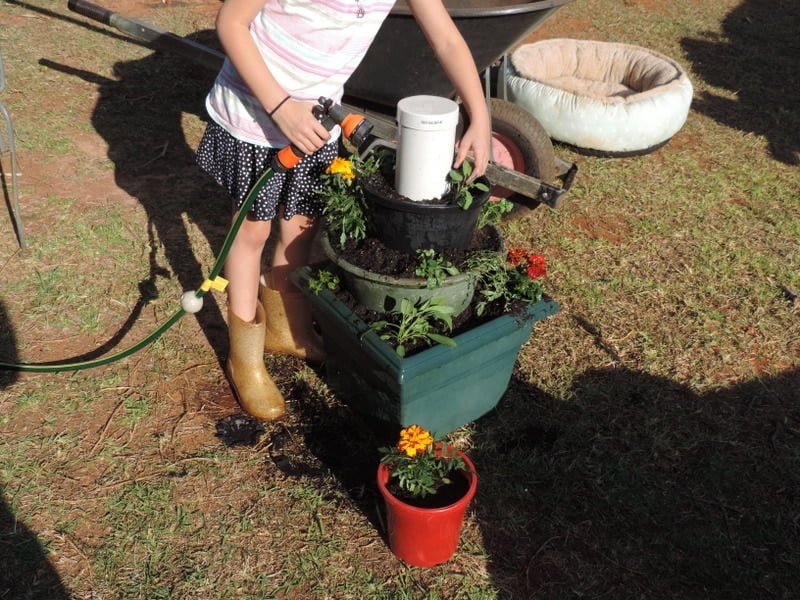 Make gardening with children an active learning (and fun!) experience with this easy sensory plant tower project. Incorporates recycled materials, nature, sensory play, teamwork and so many more learning outcomes! Easy to plan and set up outdoor activity for homeschool, early childhood educators, teachers, schools, daycare and anyone with no space for a big garden! Follow the easy steps here.