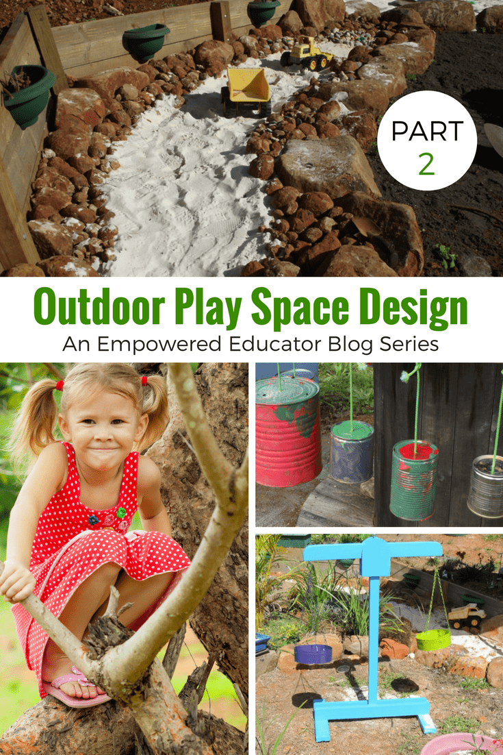 If you need to revamp tired outdoor play areas or are ready to start designing a more natural outdoor space, Part 2 of this series will help you with simple,budget friendly ideas, action steps and photo inspiration. Simple tips and projects for home daycare, early childhood educators, teachers, homeschool and the family backyard!