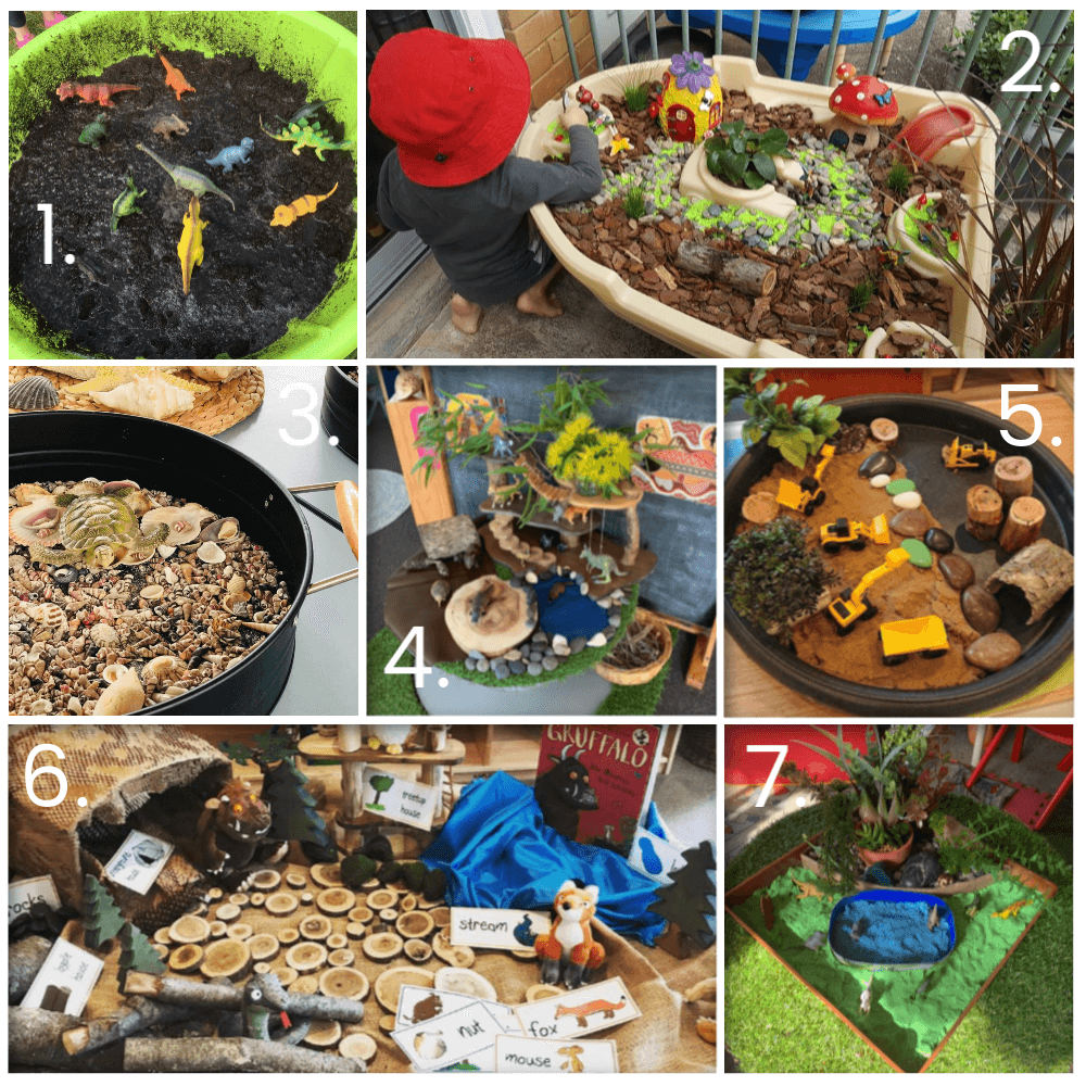 If you want to add more opportunities for nature play to your early learning environments, start with these simple ideas from educators!Parents, early childhood educators and teachers can browse through this huge collection of photo inspiration to encourage playful learning in early childhood environments. #teacherresources #natureplayideas #natureplayactivities #natureplayindoors  #preschool #natureplaybackyard #natureplaytoddlers