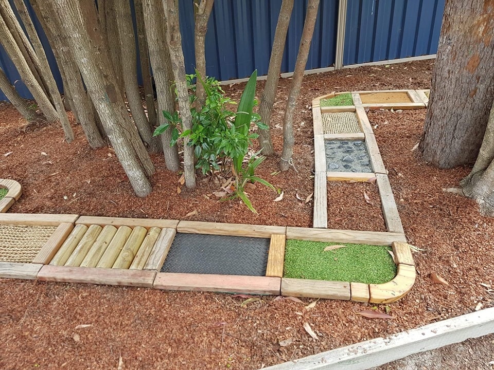 Emma-Luxford-Sensory-Path Provide playful sensory play experiences for younger children using this collection of easy DIY, budget friendly ideas from early childhood educators and parents around the world! Make your own sensory paths, walls and toys!
