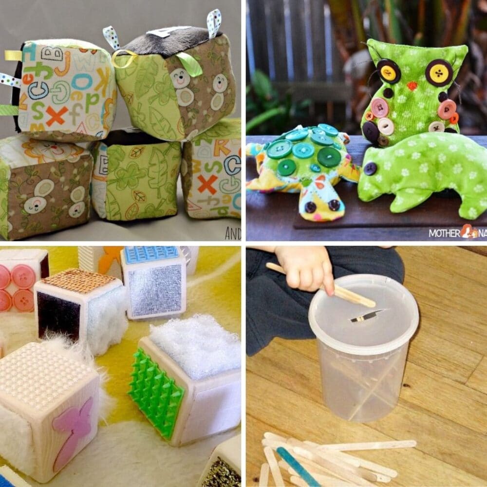 This collection of easy DIY toys for babies and toddlers will have you inspired as a parent or early years educator to save money & make your own!