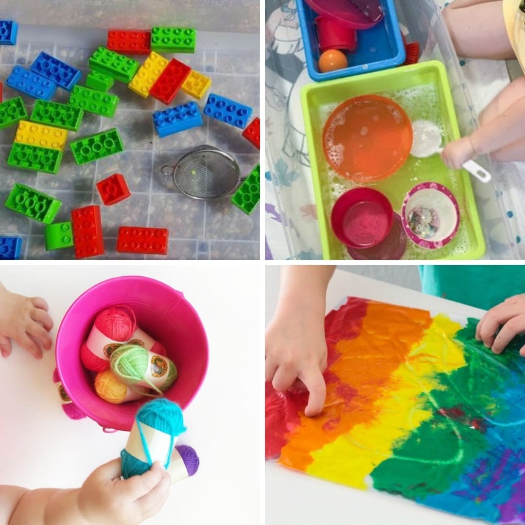 Setup up these simple activity ideas for toddlers and help them learn through play - no hours of prep or expensive materials required! Ideas for early childhood educators, teachers, nursery and homeschool families!