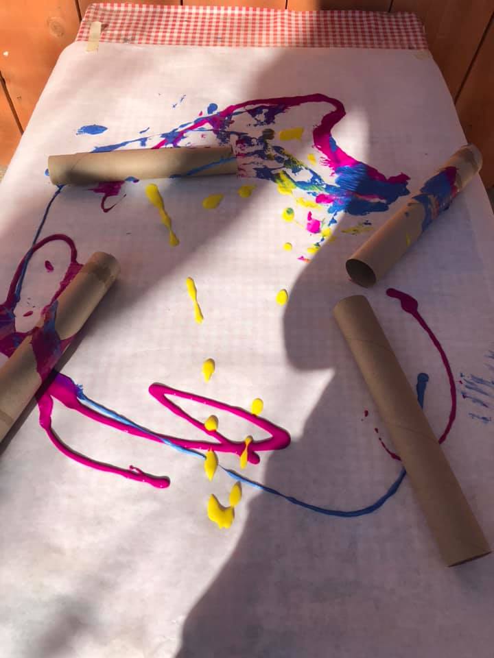 painting with rolls Setup up these simple activity ideas for toddlers and help them learn through play - no hours of prep or expensive materials required! Ideas for early childhood educators, teachers, nursery and homeschool families!