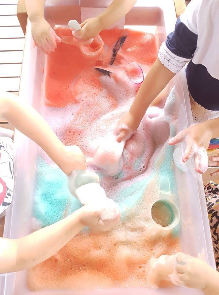 sea foam Setup up these simple activity ideas for toddlers and help them learn through play - no hours of prep or expensive materials required! Ideas for early childhood educators, teachers, nursery and homeschool families!