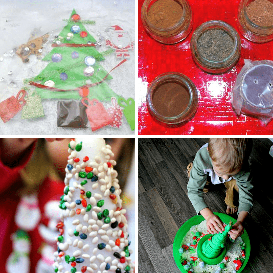 Toddler Christmas Tree Sensory Bag - My Bored Toddler