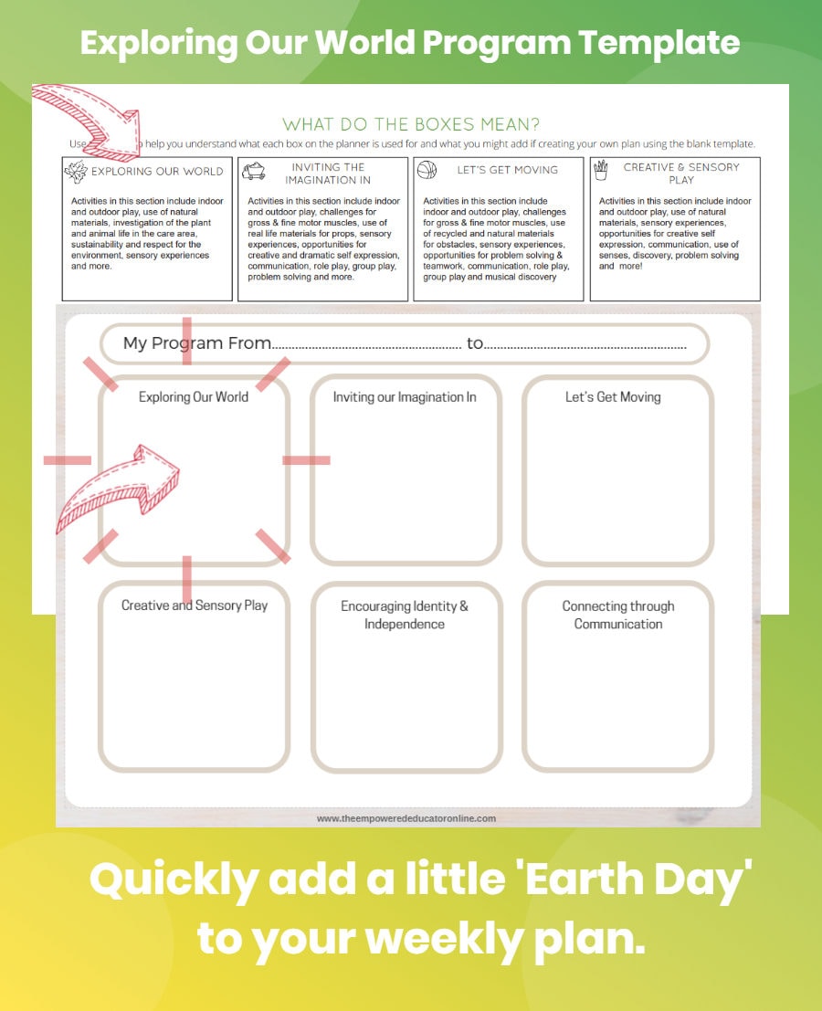 educator earth day program template