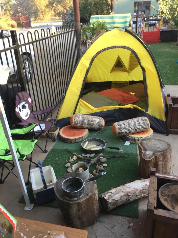 campfire dramatic play setup outdoors Create inspiring outdoor spaces for children on a tight budget using these real ideas & examples from early childhood educators!