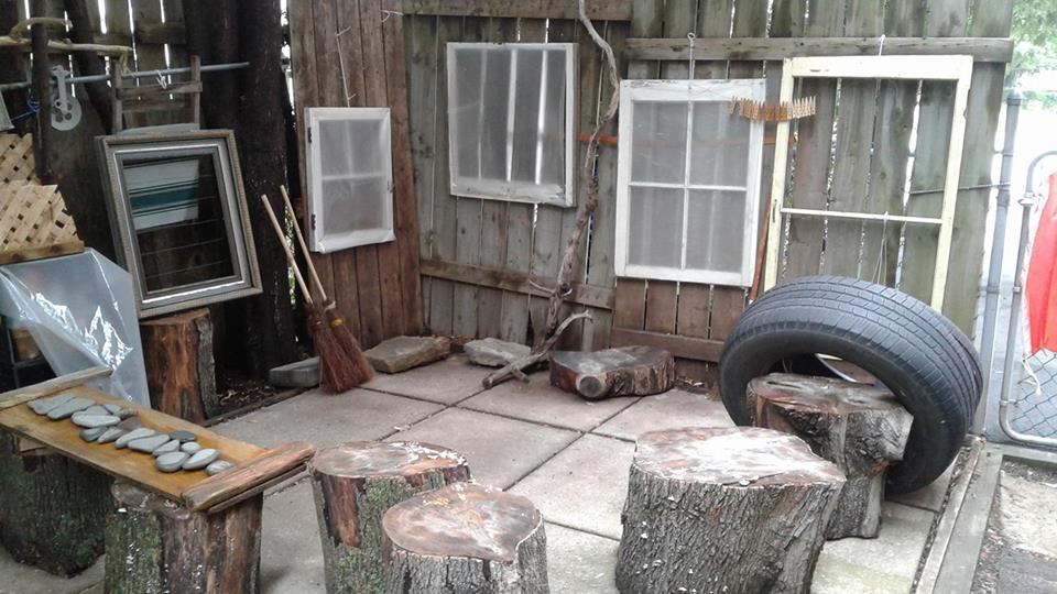 upcycled outdoor play with windows Create inspiring outdoor spaces for children on a tight budget using these real ideas & examples from early childhood educators!