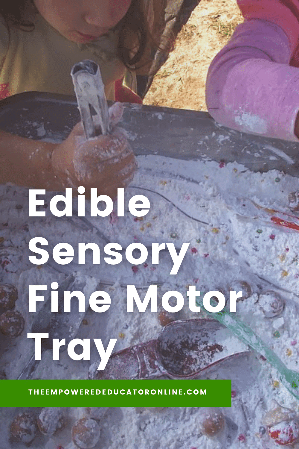 edible sensory fine motor tray pin