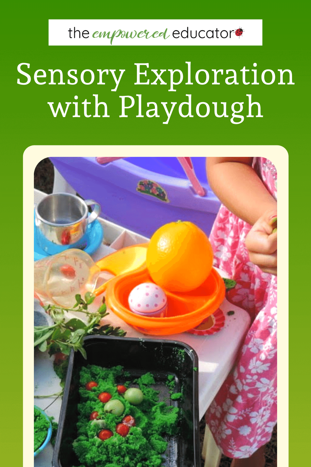 sensory exploration with playdough pin