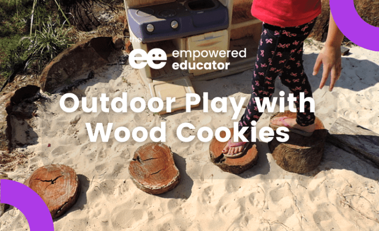 outdoor play with wood cookies