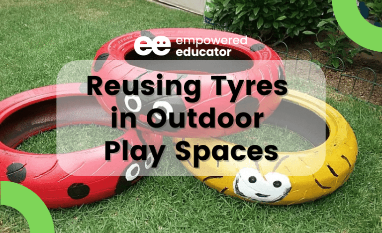 reusing tyres in outdoor play for early years learning