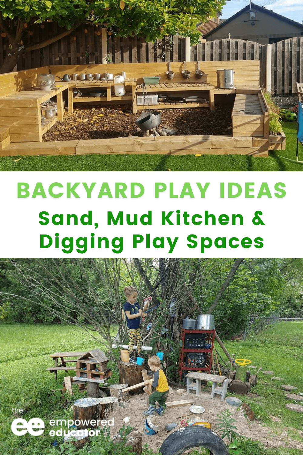 Ideas You Can Use for Simple Sand, Mud Kitchen and Digging Play Spaces