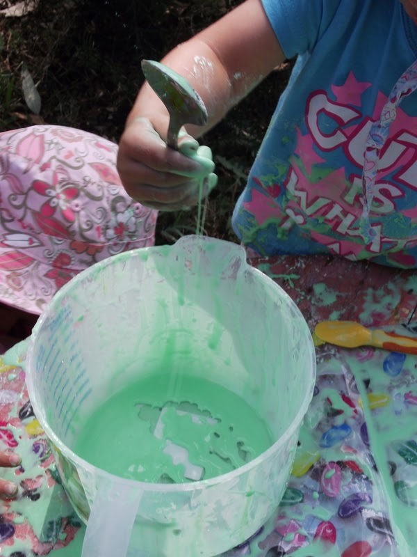 Adding a little water and tools to mix with. Adding a little water and tools to mix with.