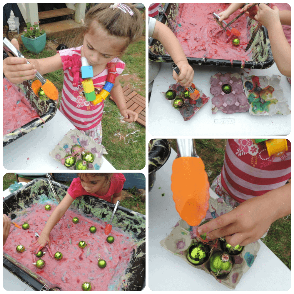 small toys or balls to the slime to find 3