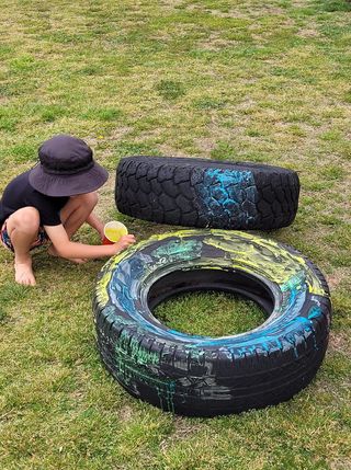 corn flour paint outside outdoor activities and invitations play for children