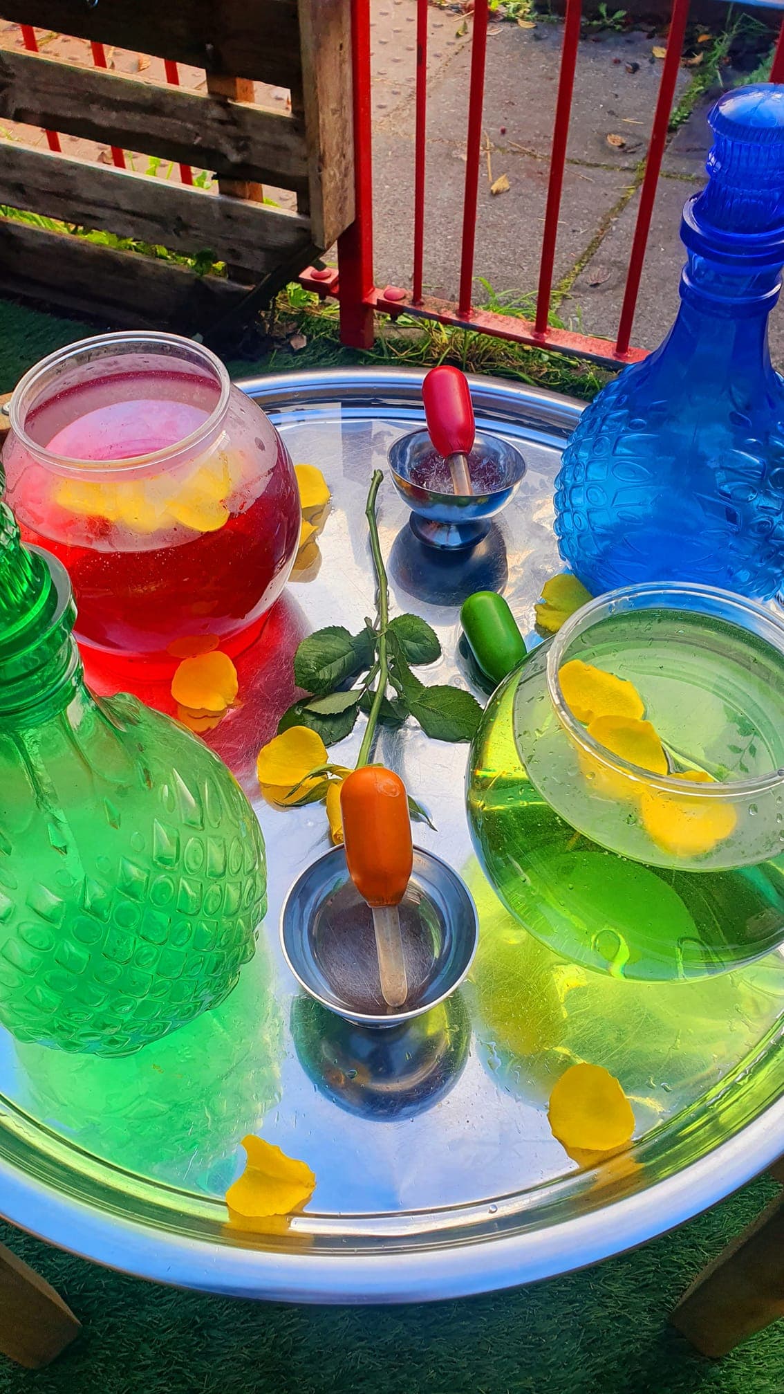 water play tray provocation outdoor activities and invitations play for children