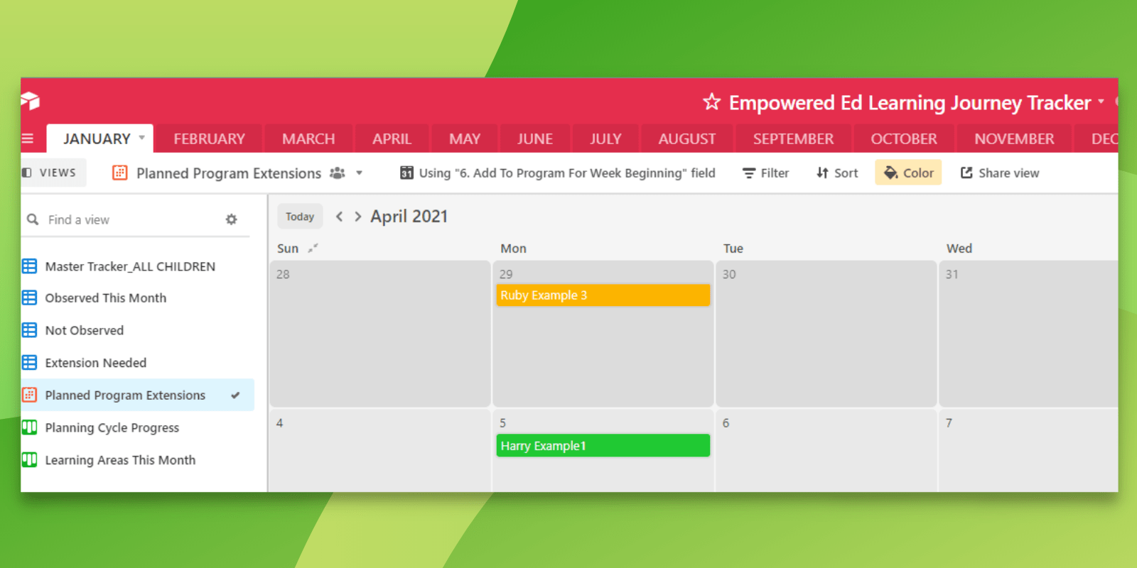 teacher planning with airtable