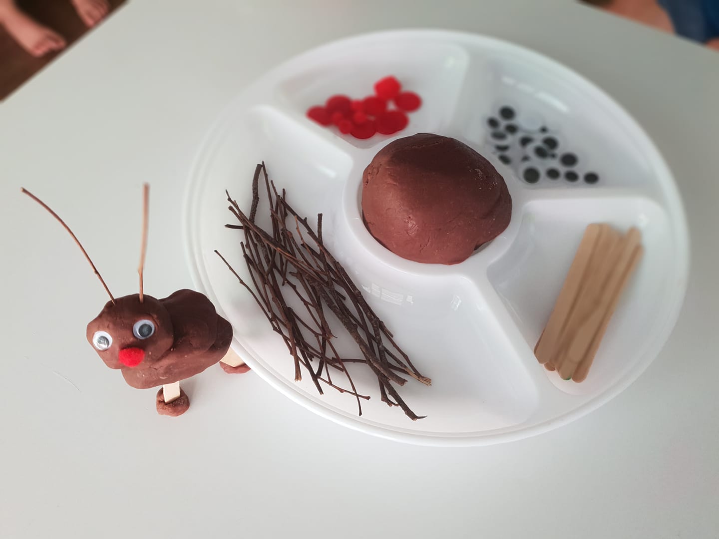 Christmas Activities for Early Learning with playdough rudolph