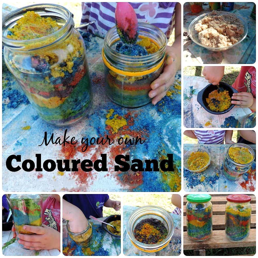 coloured sand collage