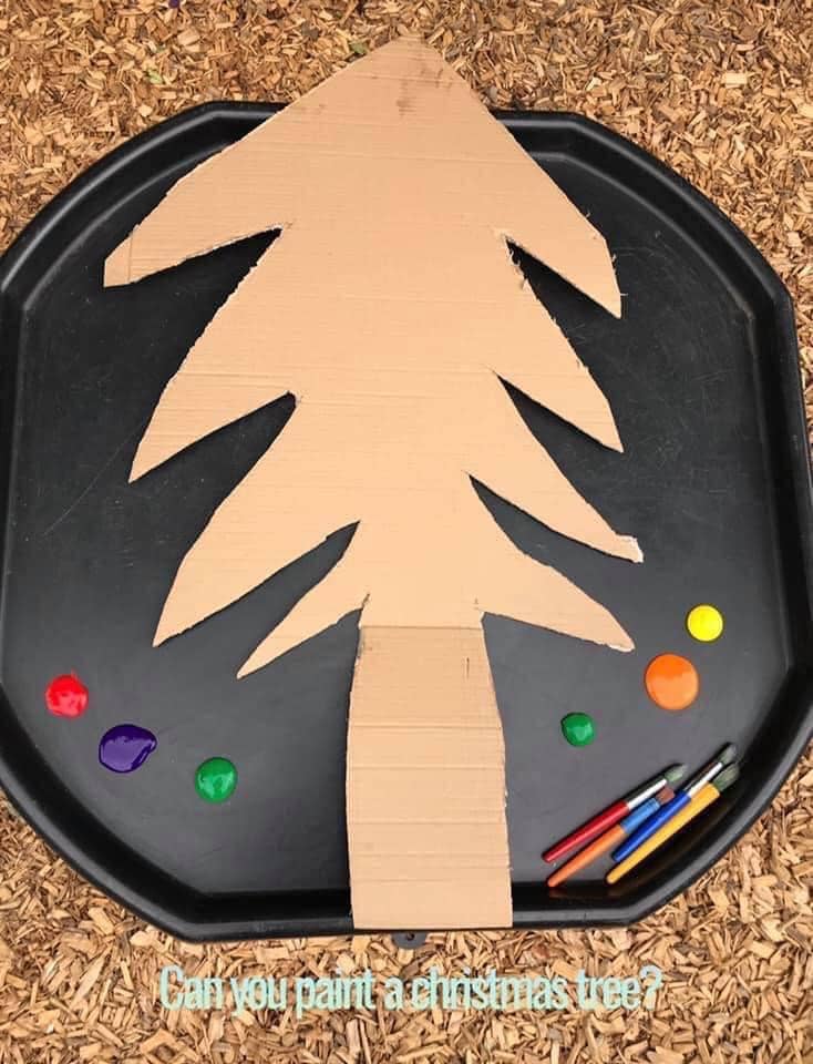 can you paint the christmas tree Christmas Activities for Early Learning simple group activity