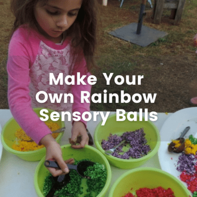 Make your own rainbow sensory balls for play!