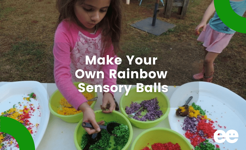 make your own rainbow sensory balls for play