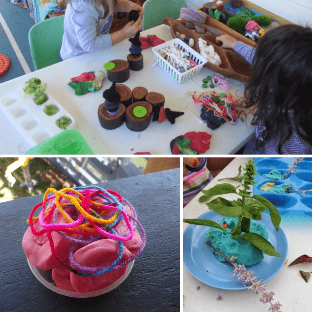 loose parts with playdough