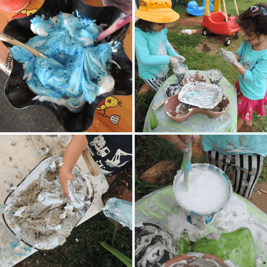 children playing with homemade sensory foam